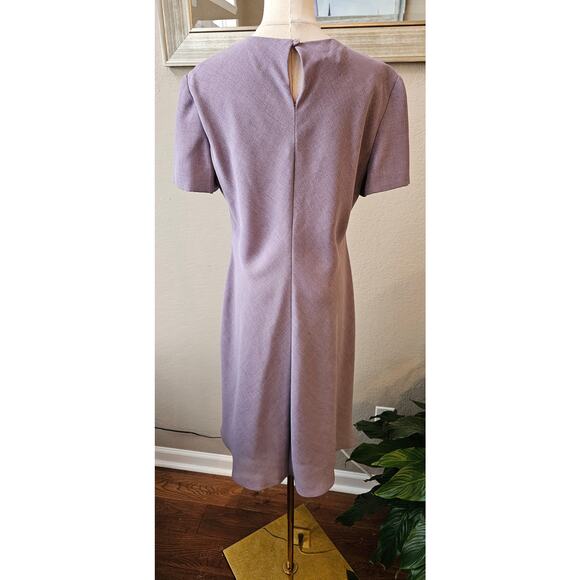Vintage Talbots Women's Short Sleeve Shift Mini Dress Office Size 14 Lavender - Picture 4 of 8